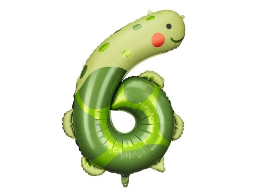 Foil balloon, Number 6 - Turtle, 75 x 96 cm