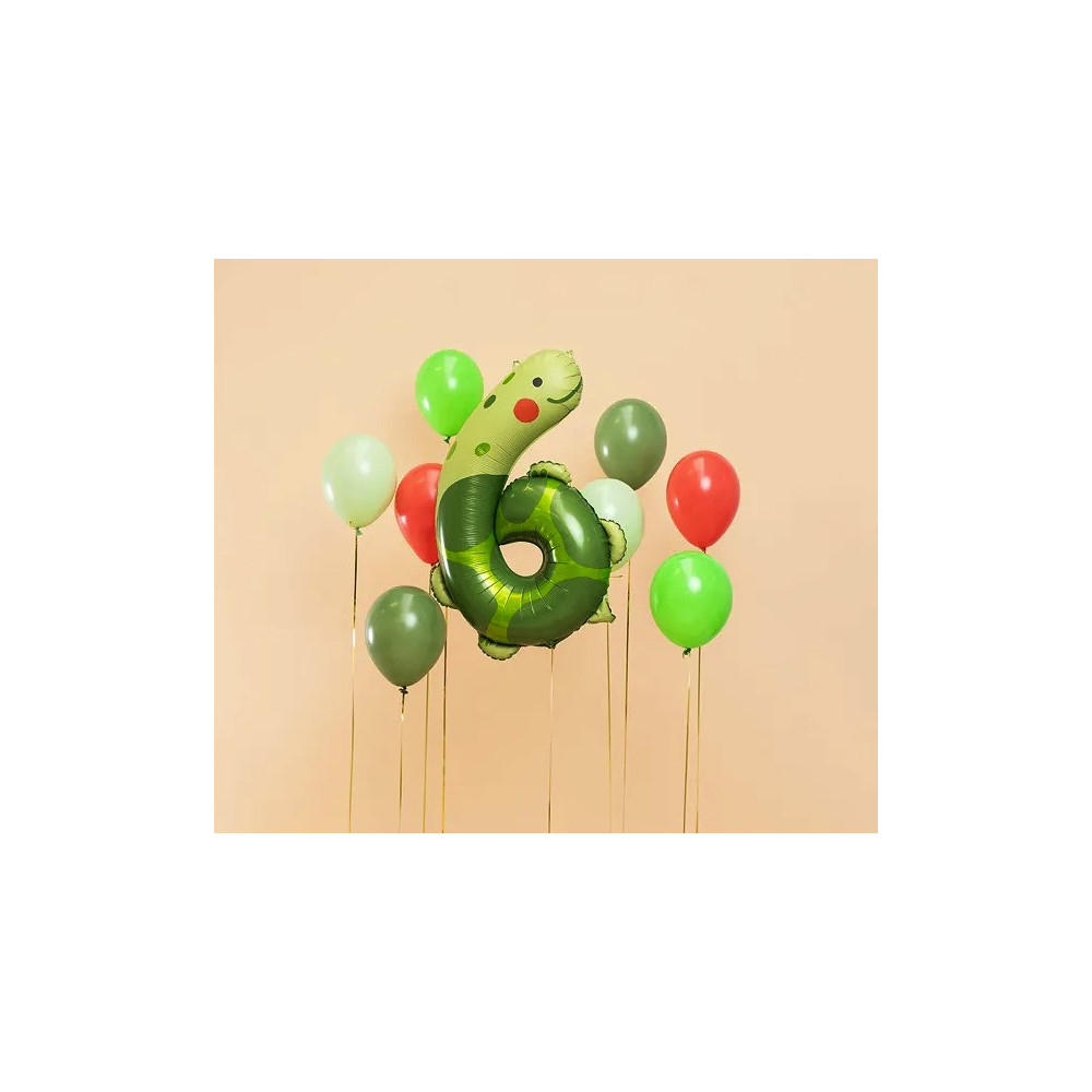 Balon foliowy, Cyfra 6 - Żółw, 75 x 96 cm