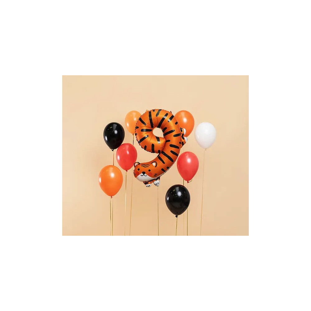 Balon foliowy, Cyfra 9 - Tygrys, 64 x 87 cm
