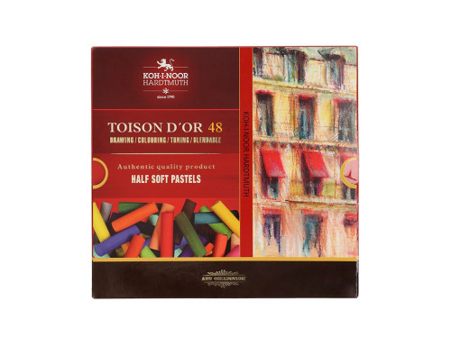 Zestaw pasteli suchych Toison D'or - Koh-I-Noor - połówki, 48 kolorów