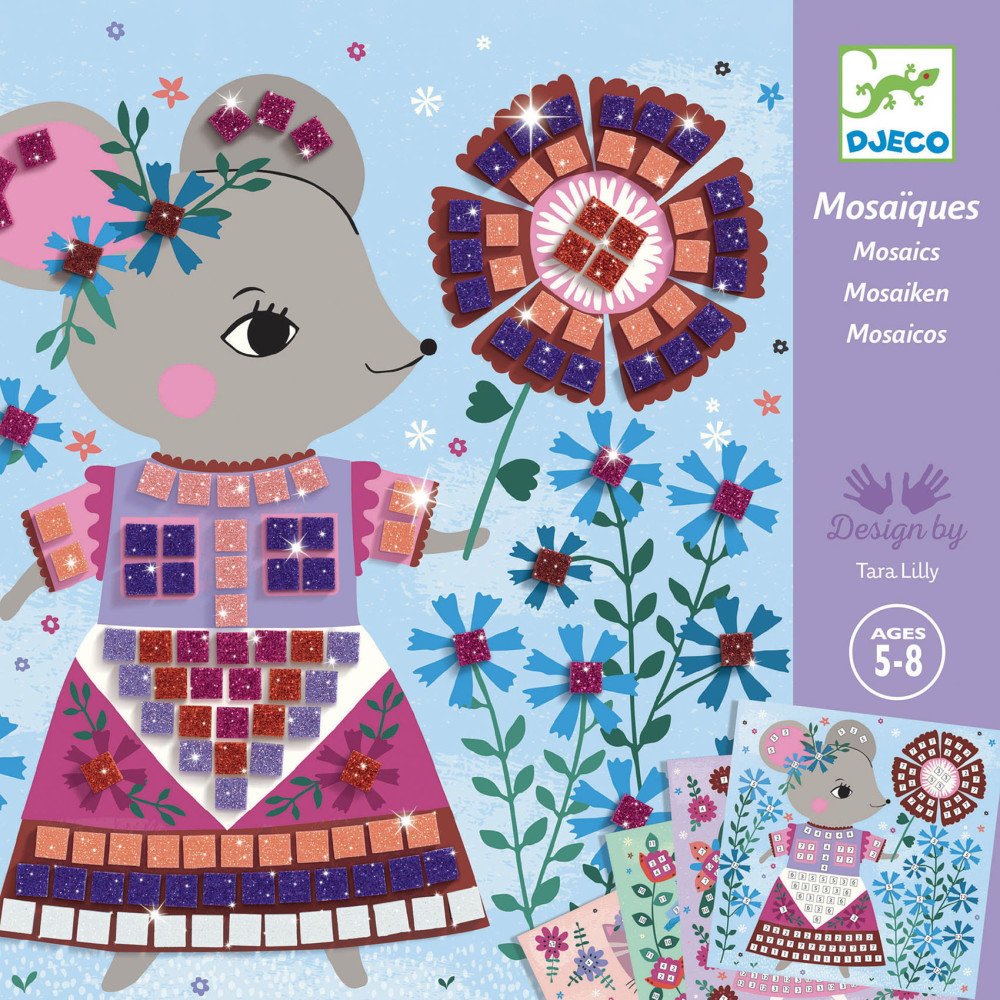 Art set for kids, mosaic - Djeco - Beautiful animals