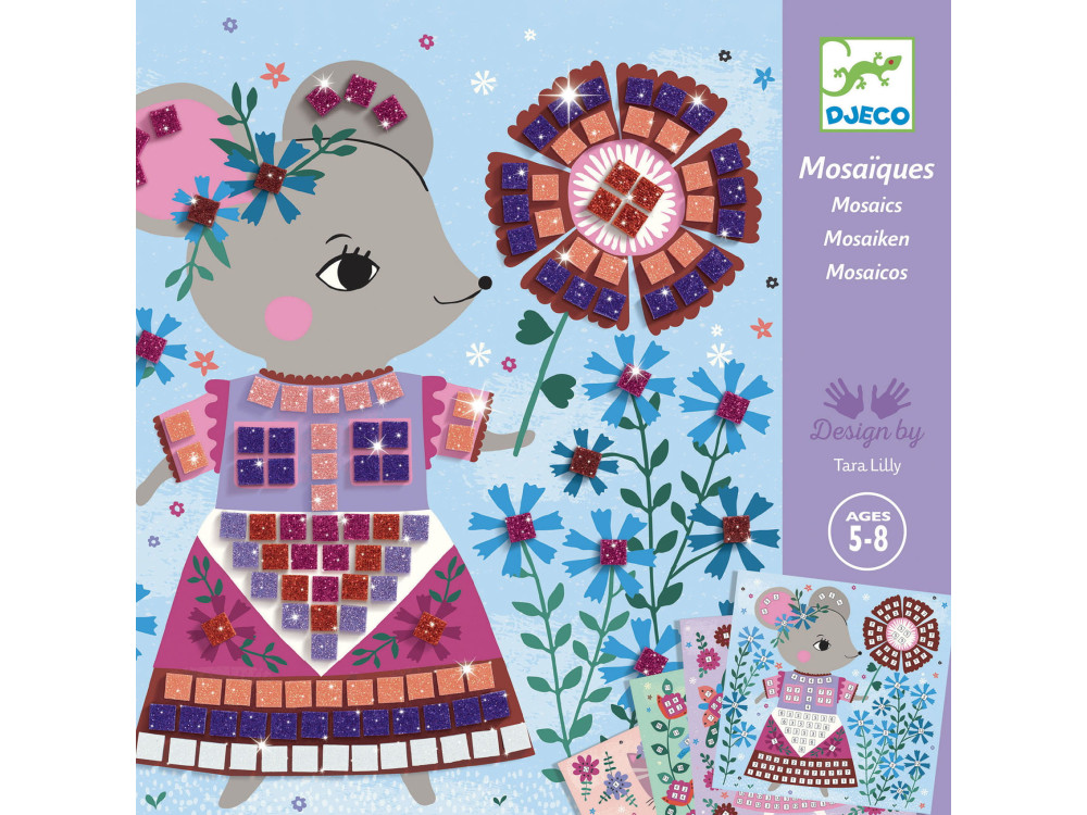 Art set for kids, mosaic - Djeco - Beautiful animals