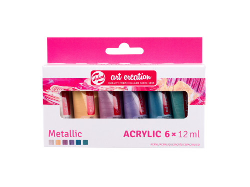 Set of acrylic paints, Metallic - Talens Art Creation - 6 colors x 12 ml