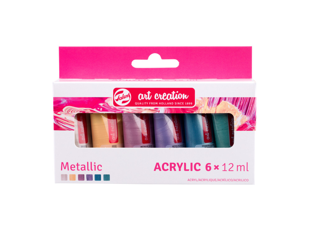 Set of acrylic paints, Metallic - Talens Art Creation - 6 colors x 12 ml
