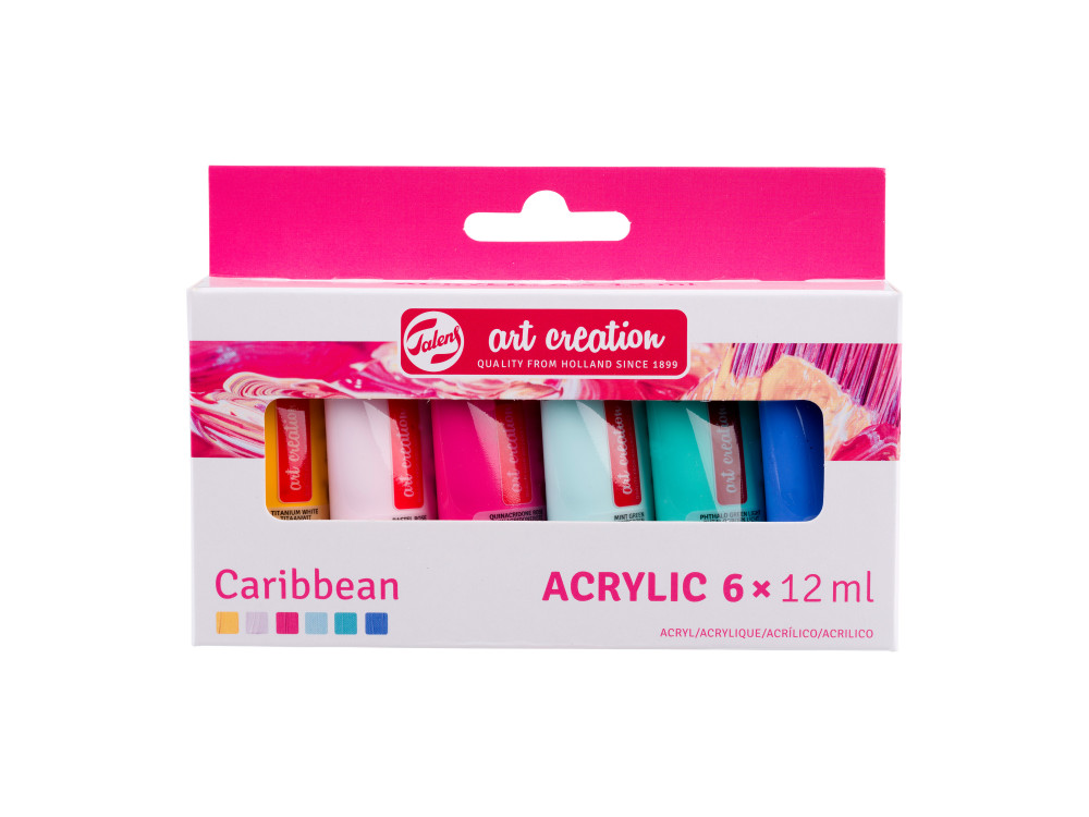 Set of acrylic paints, Caribbean - Talens Art Creation - 6 colors x 12 ml