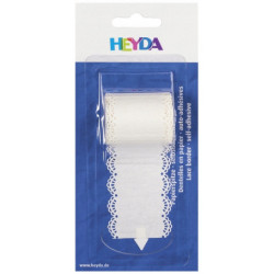 Koronka papierowa, samoprzylepna Blanko - Heyda - biała, 41 mm