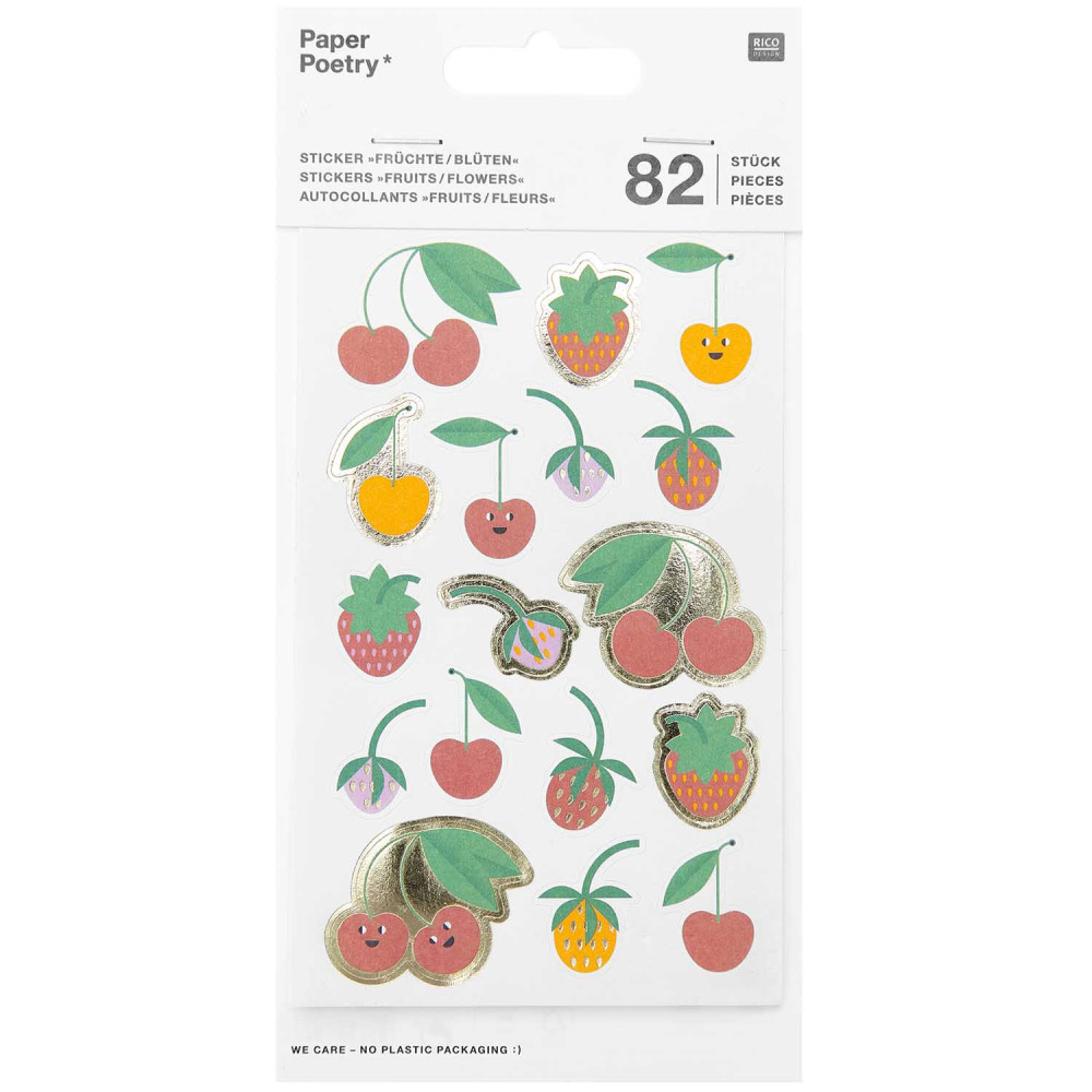 Paper stickers, Fruits - Paper Poetry - 82 pcs.