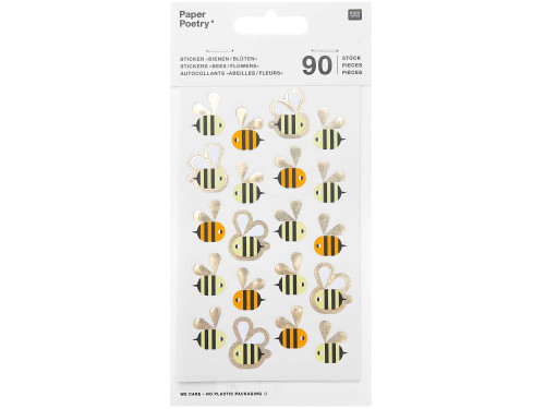 Naklejki papierowe, Pszczoły - Paper Poetry - 90 szt.