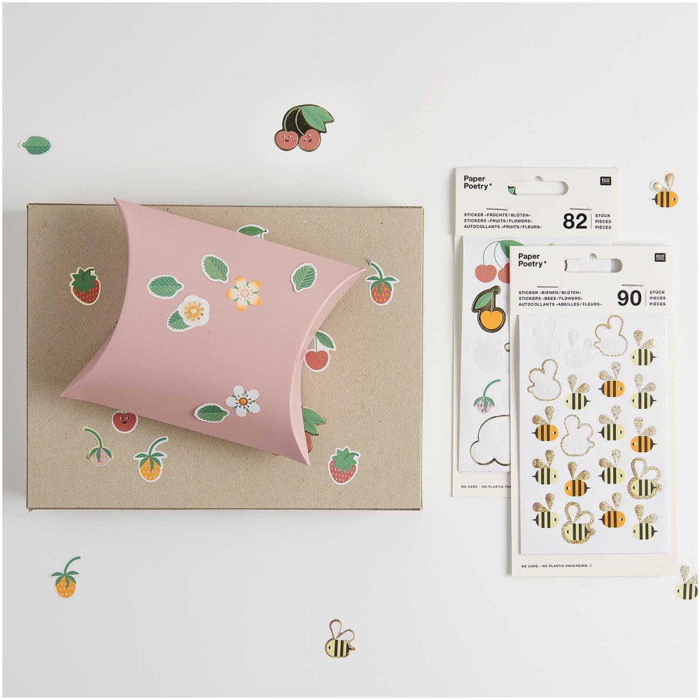 Paper stickers, Bees - Paper Poetry - 90 pcs.