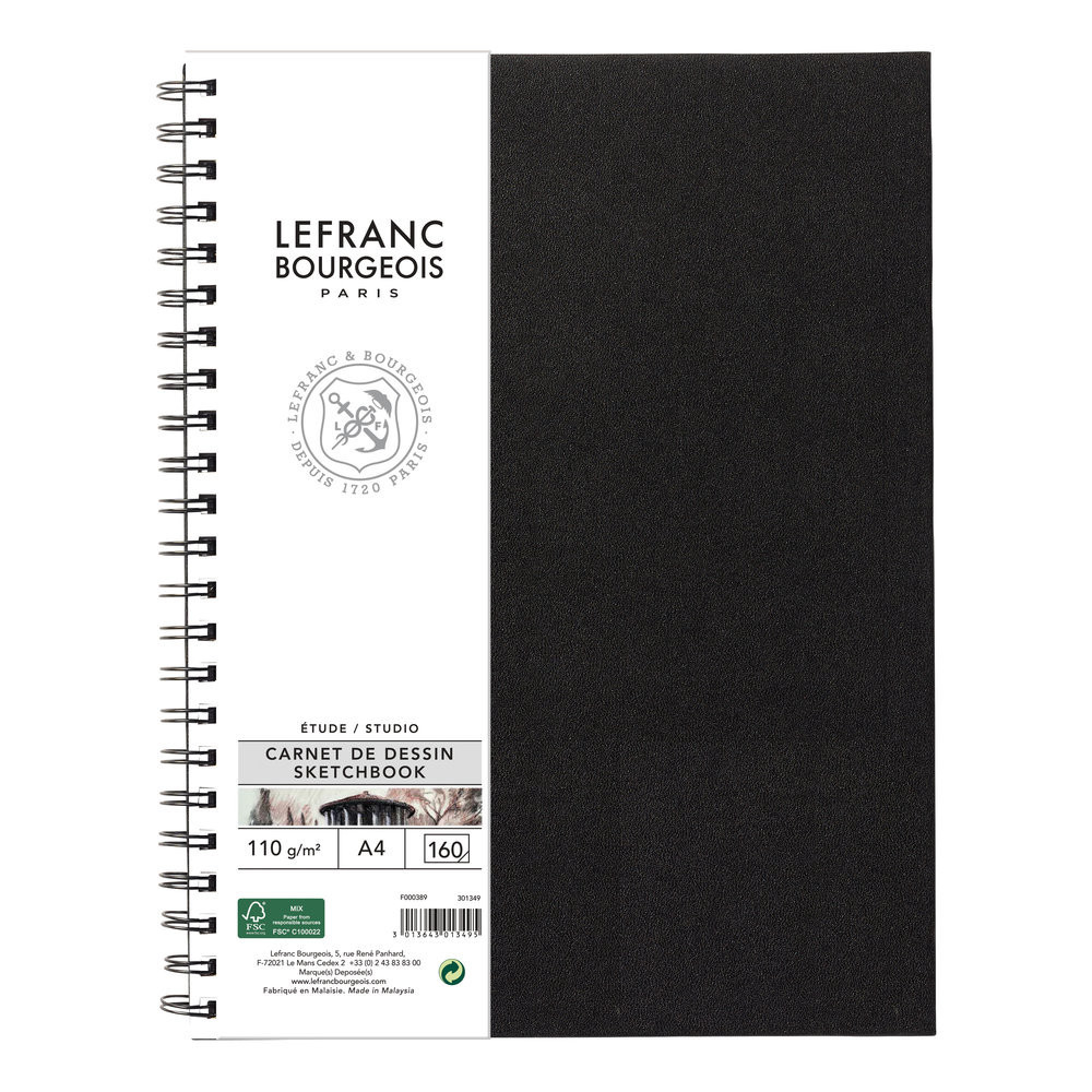Sketchbook Studio with spiral - Lefranc & Bourgeois - A4, 110 g, 160 pages