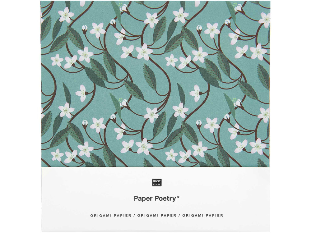 Papier origami, Just Bees + Fruits + Flowers - Paper Poetry - 15 x 15 cm, 50 ark.