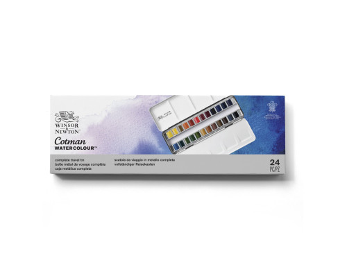 Zestaw farb akwarelowych Cotman Complete Travel - Winsor & Newton - 24 kolory