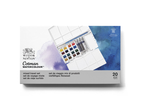 Watercolors Cotman Mixed Travel Set - Winsor & Newton - 20 pcs.