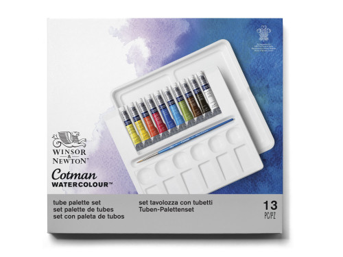 Zestaw farb akwarelowych Cotman w tubkach - Winsor & Newton - 13 szt.
