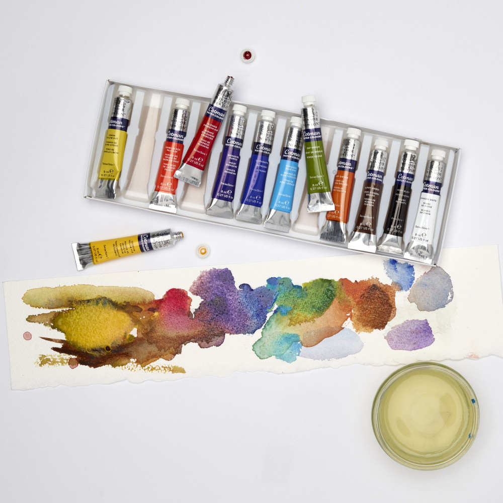 Set of Cotman watercolor paints in tubes - Winsor & Newton - 12 pcs.