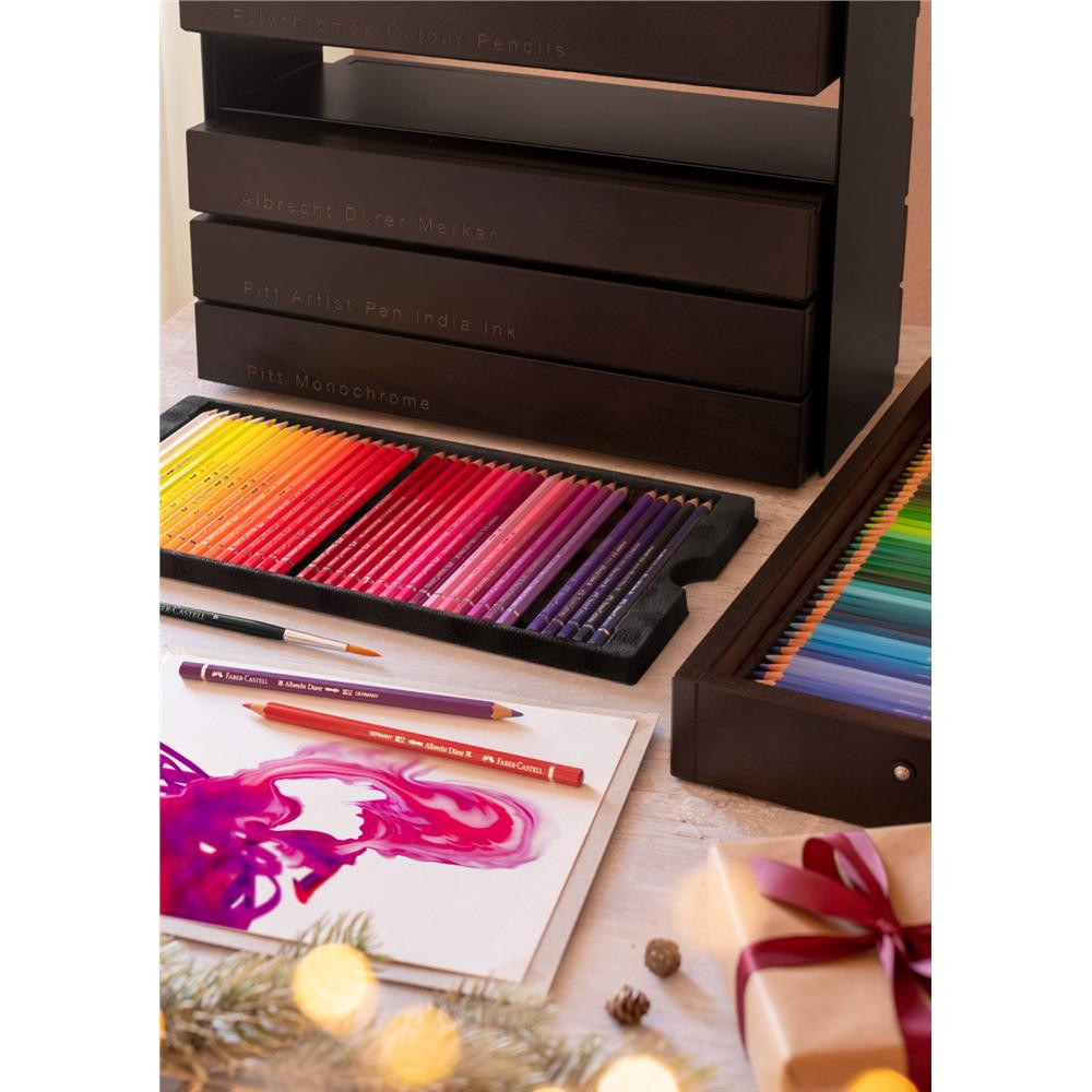 7 Elements 6 Drawer Wooden Artist Storage Supply Box for Pastels, Pencils,  Pens, Markers, Brushes and Tools