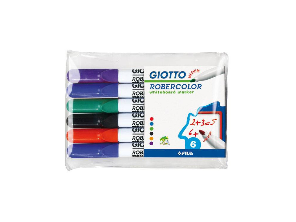 Zestaw markerów suchościeralnych do tablic - Giotto - 6 szt.