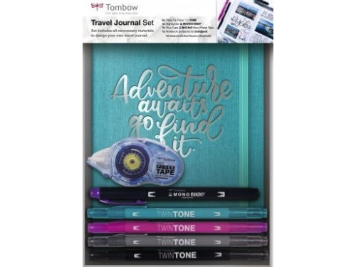 Zestaw z pisakami i notesem, Travel Journal - Tombow - 7 szt.