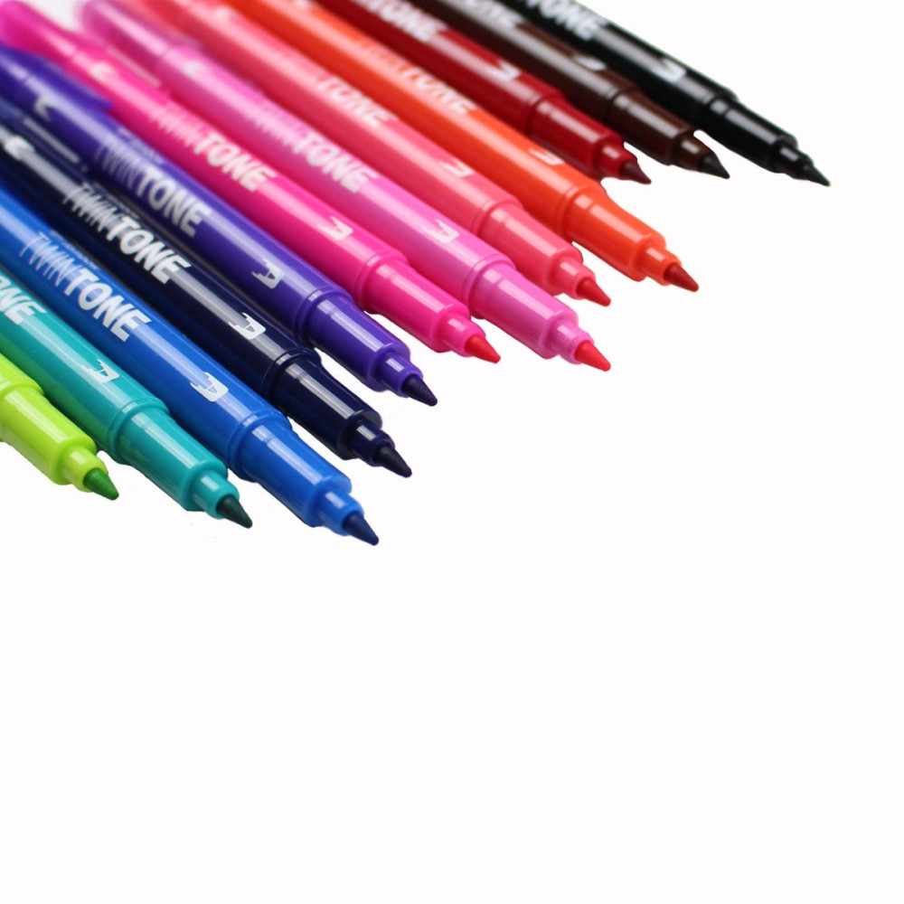 Set of TwinTone Dual Tip Markers, Brights - Tombow - 12 pcs.