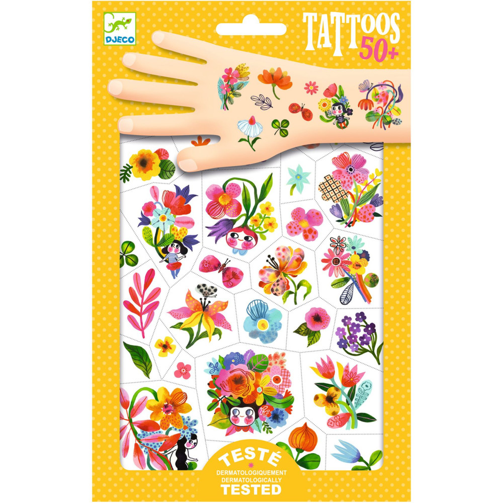 Set of washable tattoos for kids - Djeco - Bouquet