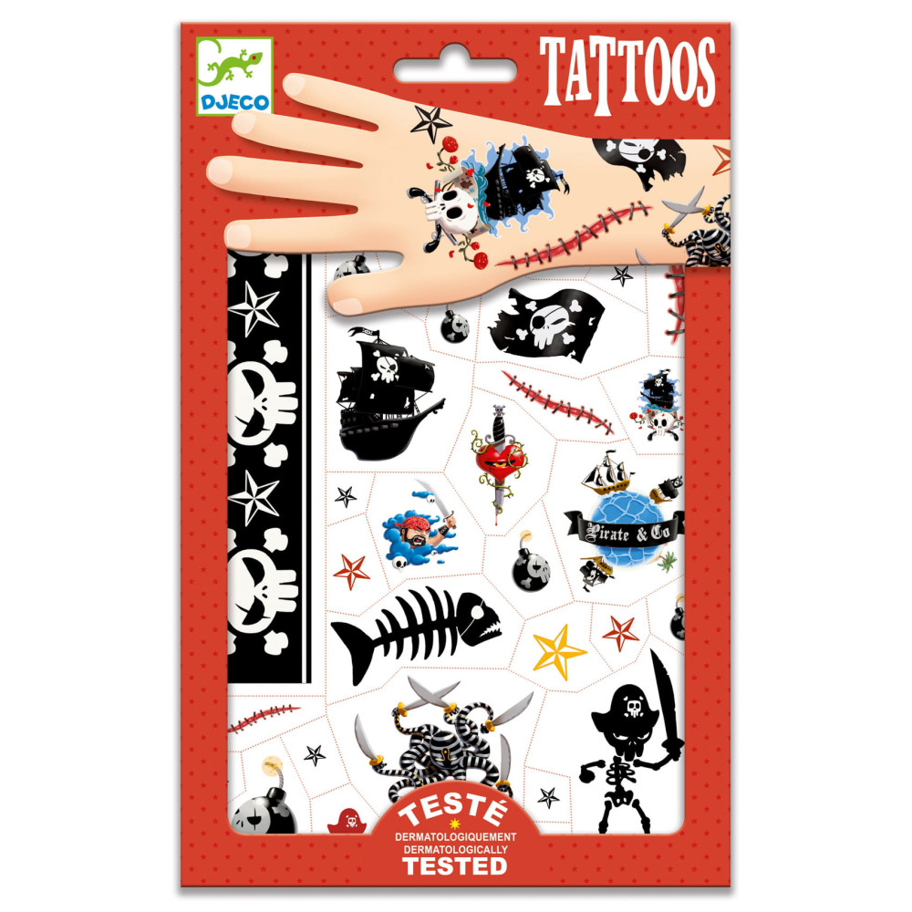 Set of washable tattoos for kids - Djeco - Pirates