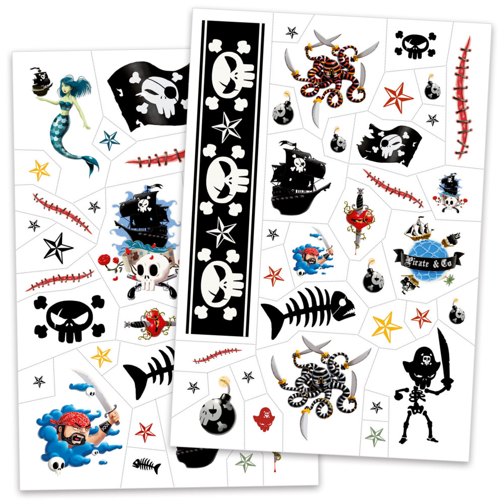 Set of washable tattoos for kids - Djeco - Pirates