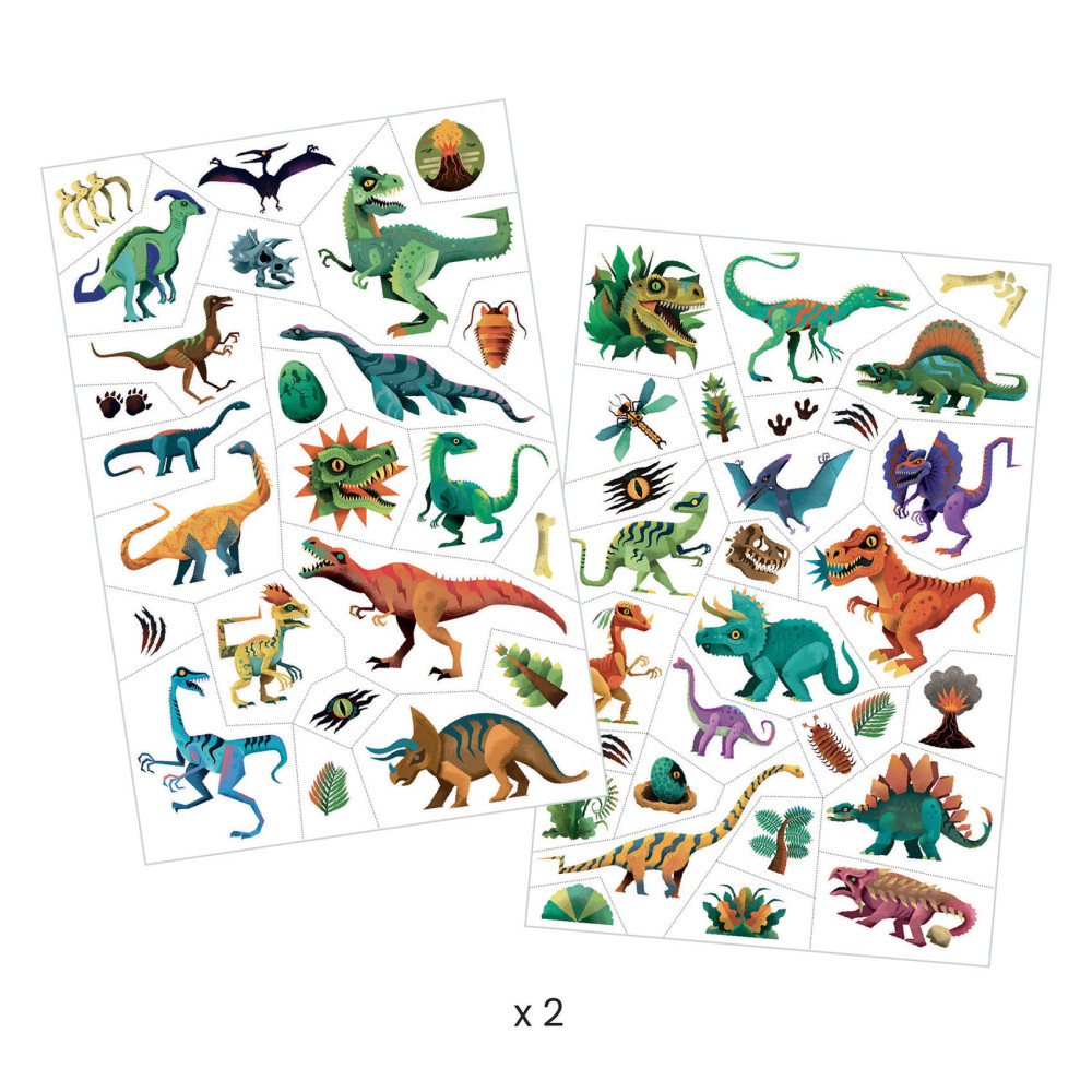 Set of washable tattoos for kids - Djeco - Dinosaurs