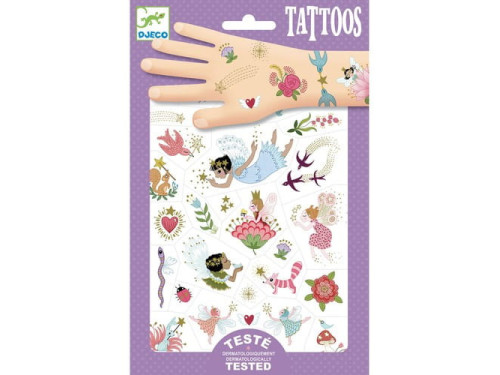 Set of metallic, washable tattoos for kids - Djeco - Fairies