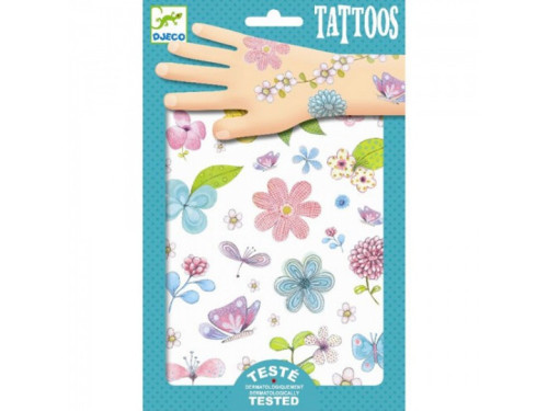 Set of glitter, washable tattoos for kids - Djeco - Flowers