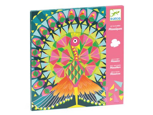Art set for kids, mosaic - Djeco - Peacock and owl
