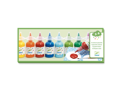 Set of gouache paints for kids - Djeco - 8 colors