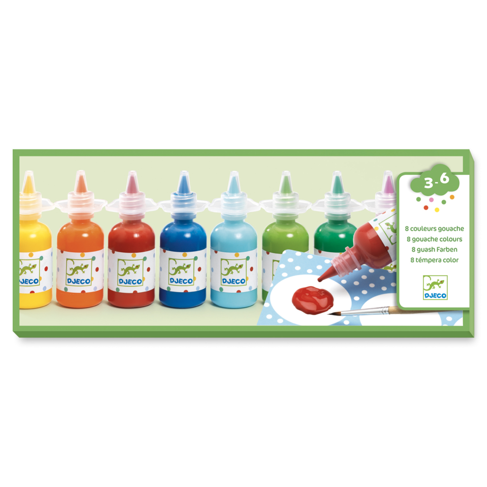 Set of gouache paints for kids - Djeco - 8 colors