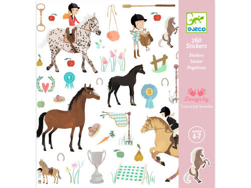 Set of stickers, Horses - Djeco - 160 pcs.
