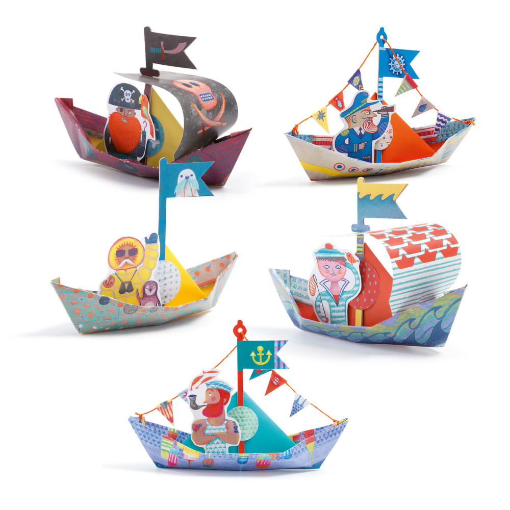 Zestaw do origami - Djeco - Pływające łódki