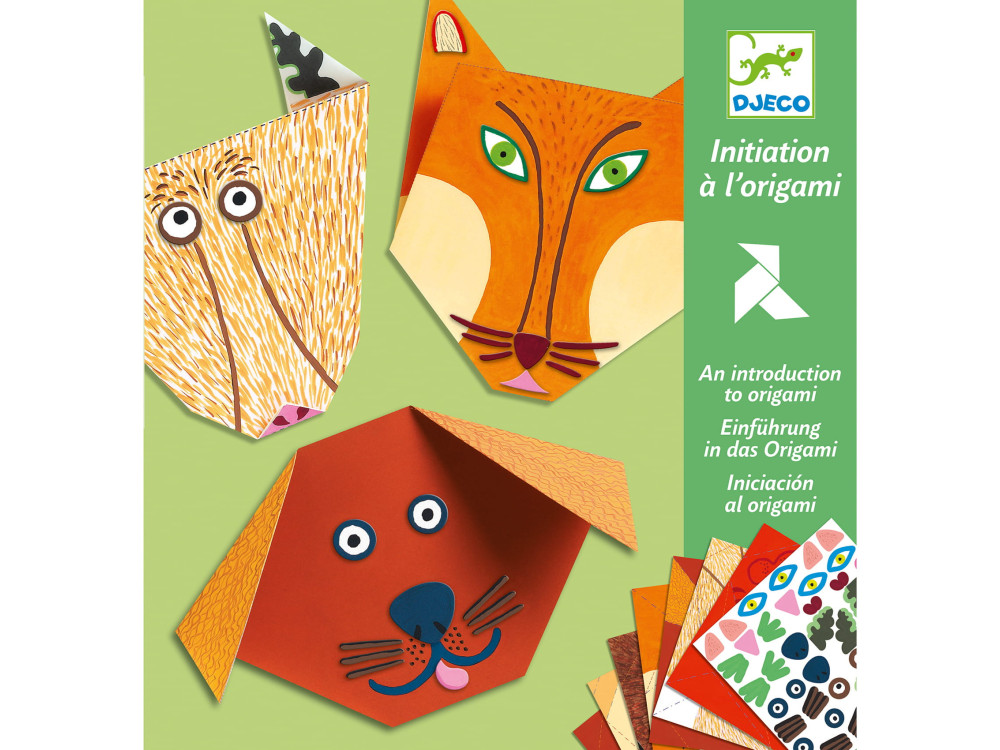 Set for origami with stickers - Djeco - Animals