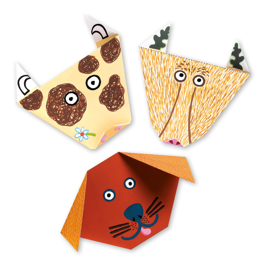 Set for origami with stickers - Djeco - Animals