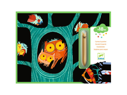 Scratch boards for toddlers - Djeco - Learning about animals