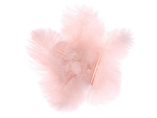 Decorative turkey feathers - DpCraft - nude, 15 cm, 5 pcs.