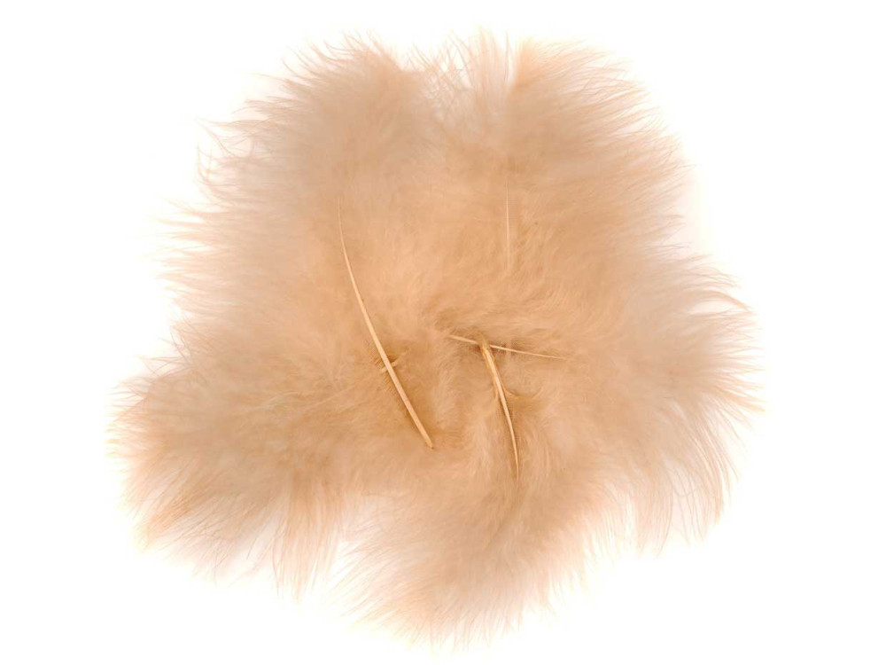 Piórka indycze - DpCraft - beżowe, 15 cm, 5 szt.