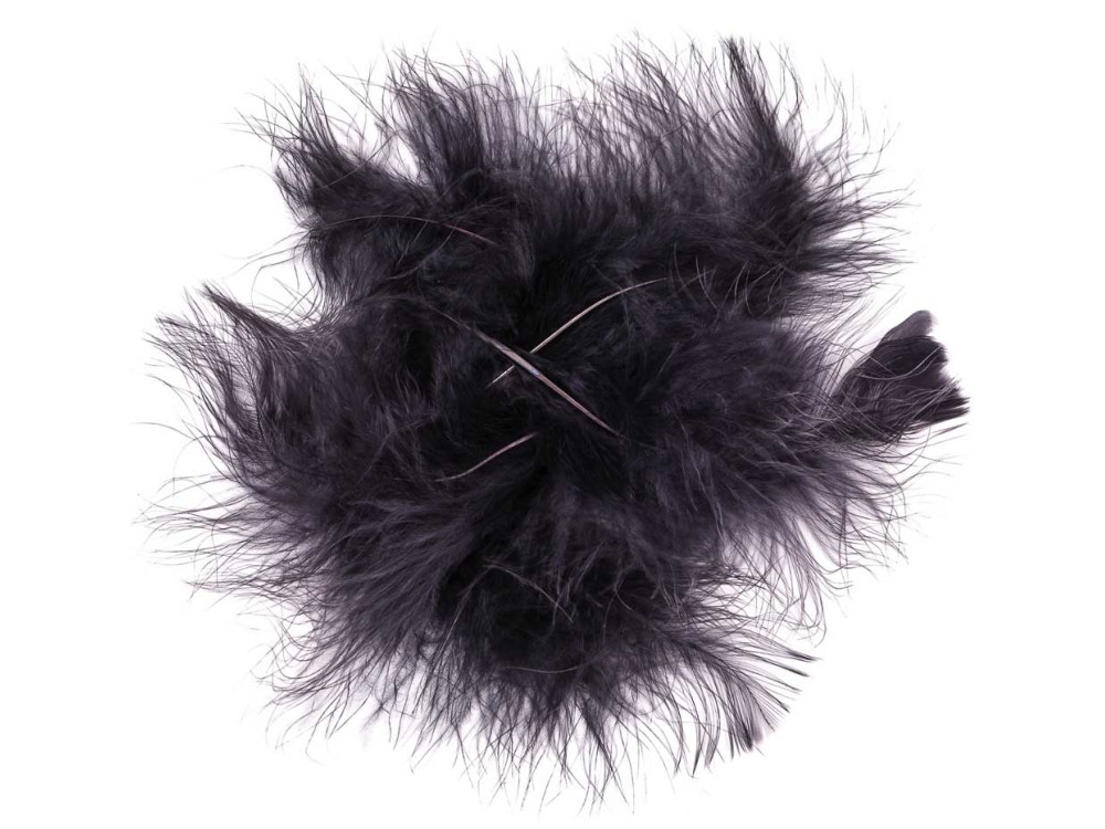 Decorative turkey feathers - DpCraft - dark grey, 15 cm, 5 pcs.