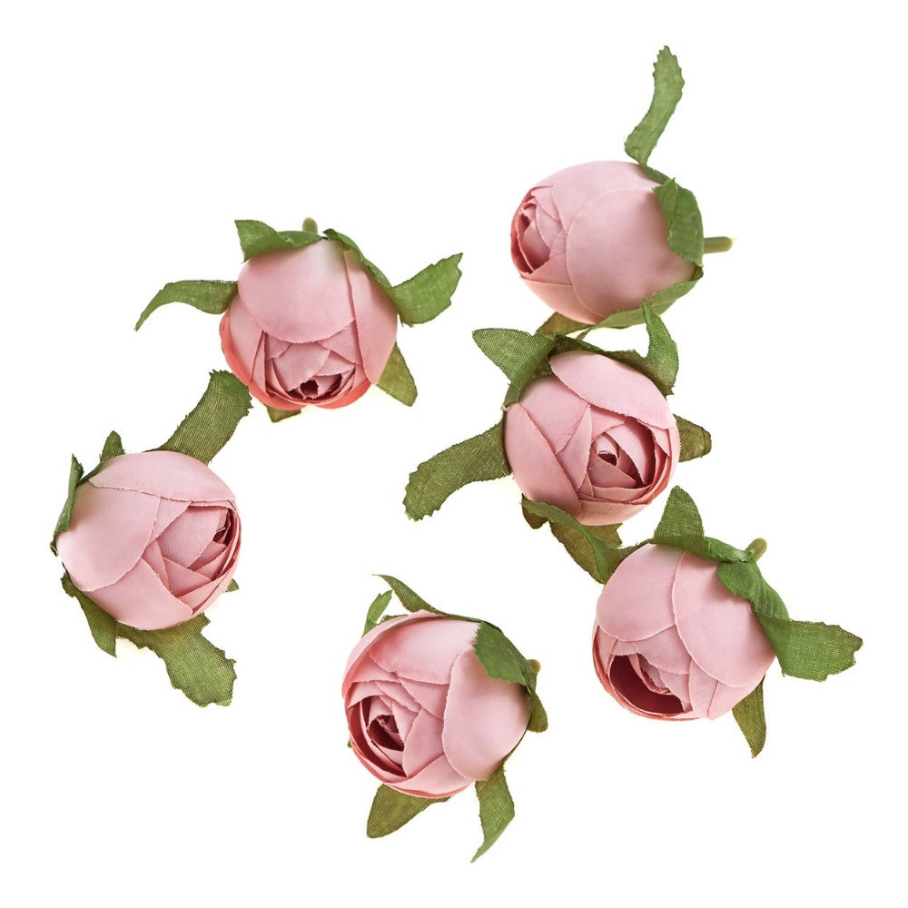 Rose flower heads - DpCraft - light pink, 3 cm, 6 pcs.
