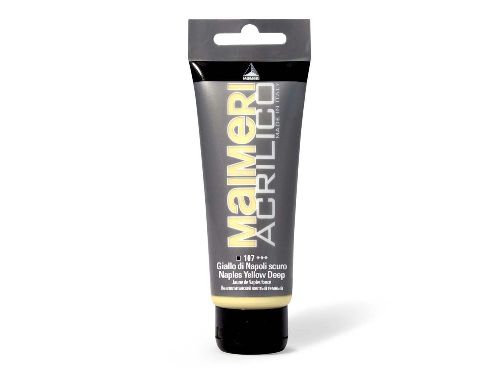 Farba akrylowa Acrilico - Maimeri - 107, Naples Yellow Deep, 200 ml