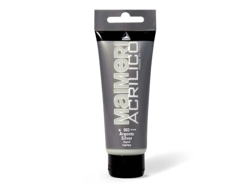 Farba akrylowa Acrilico - Maimeri - 003, Silver, 200 ml