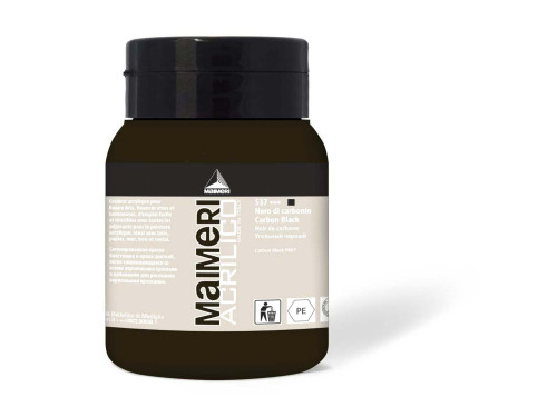 Farba akrylowa Acrilico - Maimeri - 537, Carbon Black, 500 ml