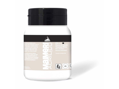 Farba akrylowa Acrilico - Maimeri - 018, Titanium White, 500 ml