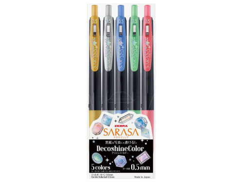 Set of Sarasa gel pens - Zebra - Decoshine, 5 pcs.
