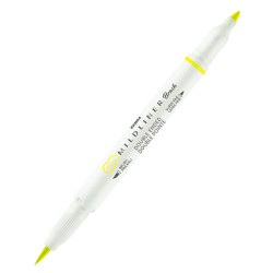 Double ended Mildliner Brush Pen - Zebra - Fluorescent Yellow