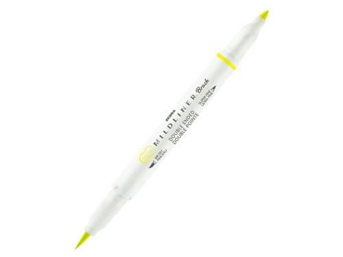 Zakreślacz dwustronny Mildliner Brush - Zebra - Fluorescent Yellow