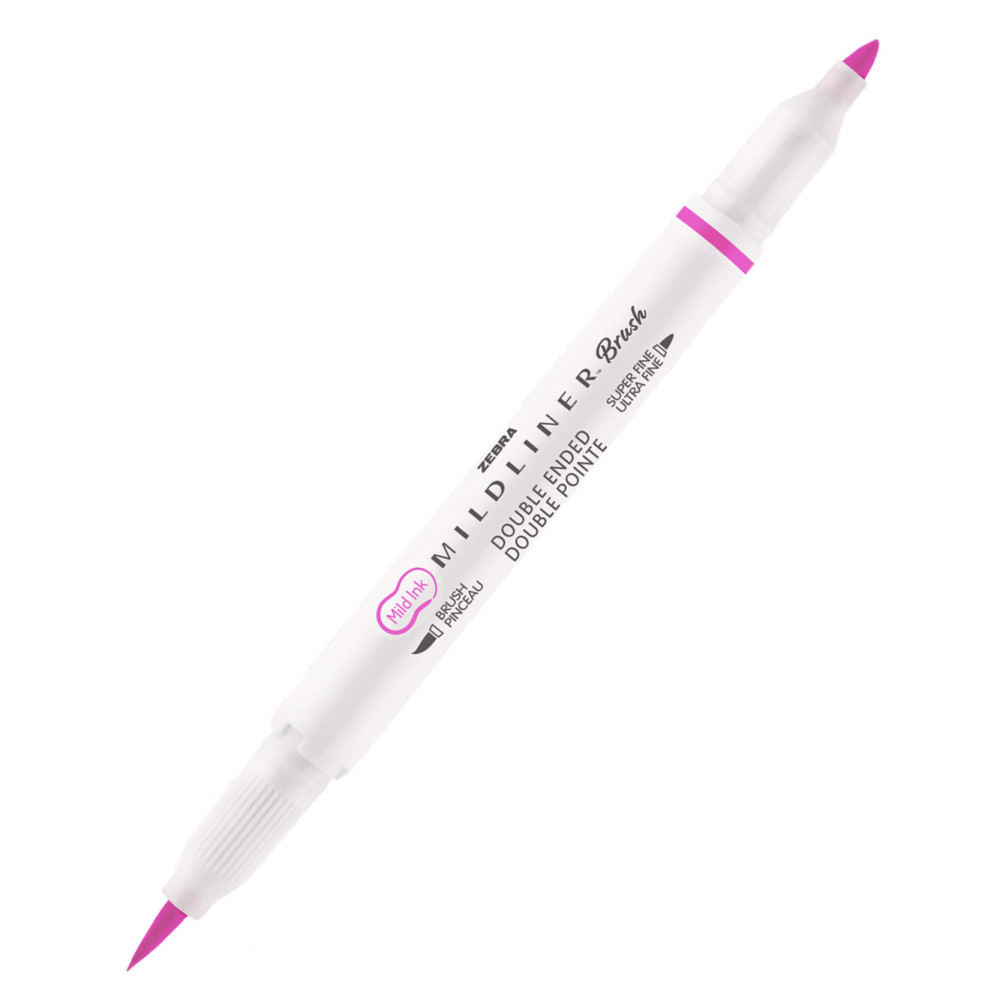 Double ended Mildliner Brush Pen - Zebra - Fluorescent Pink