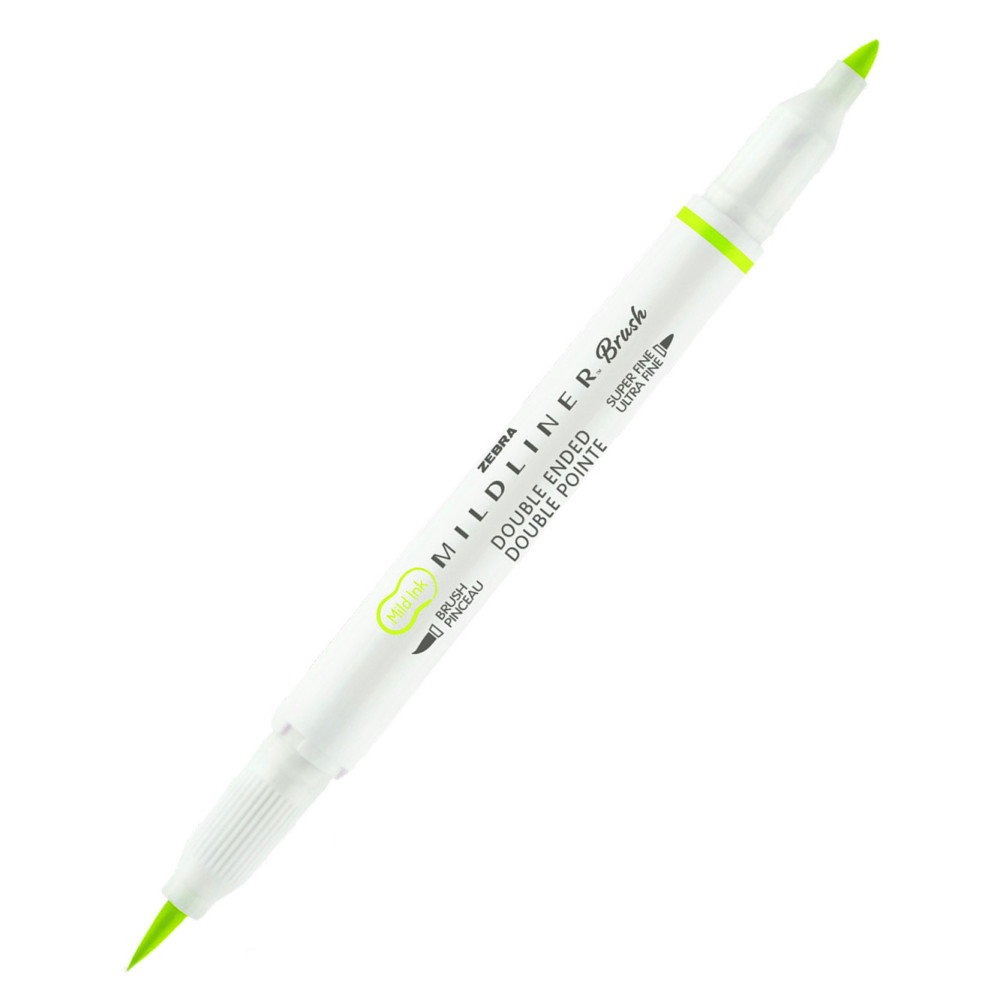 Double ended Mildliner Brush Pen - Zebra - Cool & Refined Green